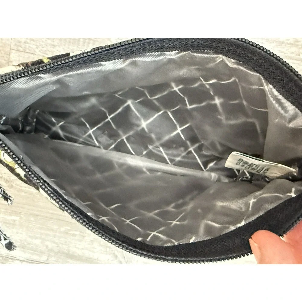 Retired Vera Bradley Black Jasmine Floral Quilted Medium Tote & Makeup Bag EUC